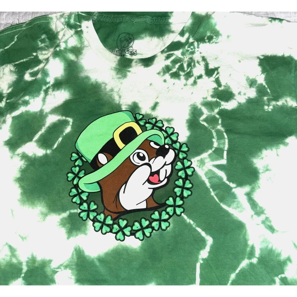 BUC-EES St. Patrick's Day THE PADDY DON'T START Tie Dye T-SHIRT Medium - Picture 3 of 5